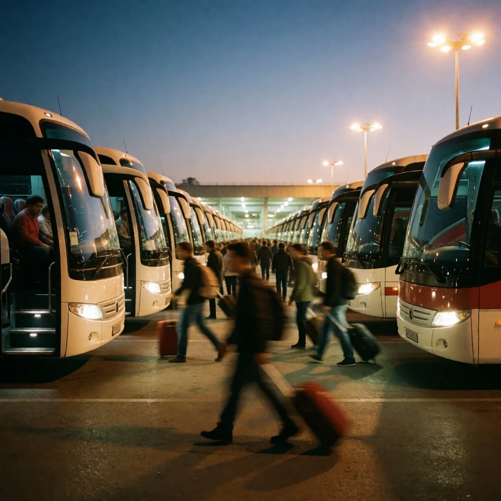 Bayram tatilinde otoyolda gece trafiği