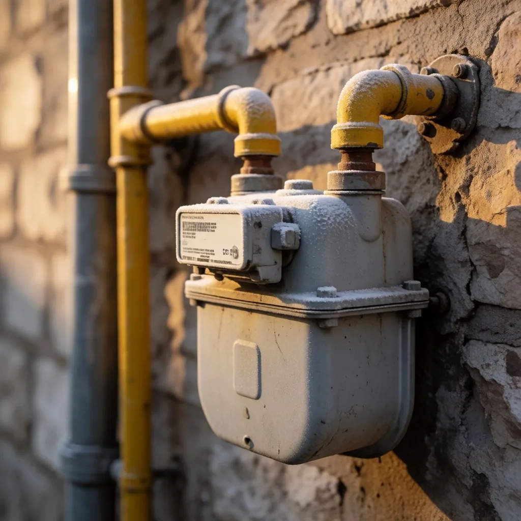Doğalgaz sayacı ve boruları