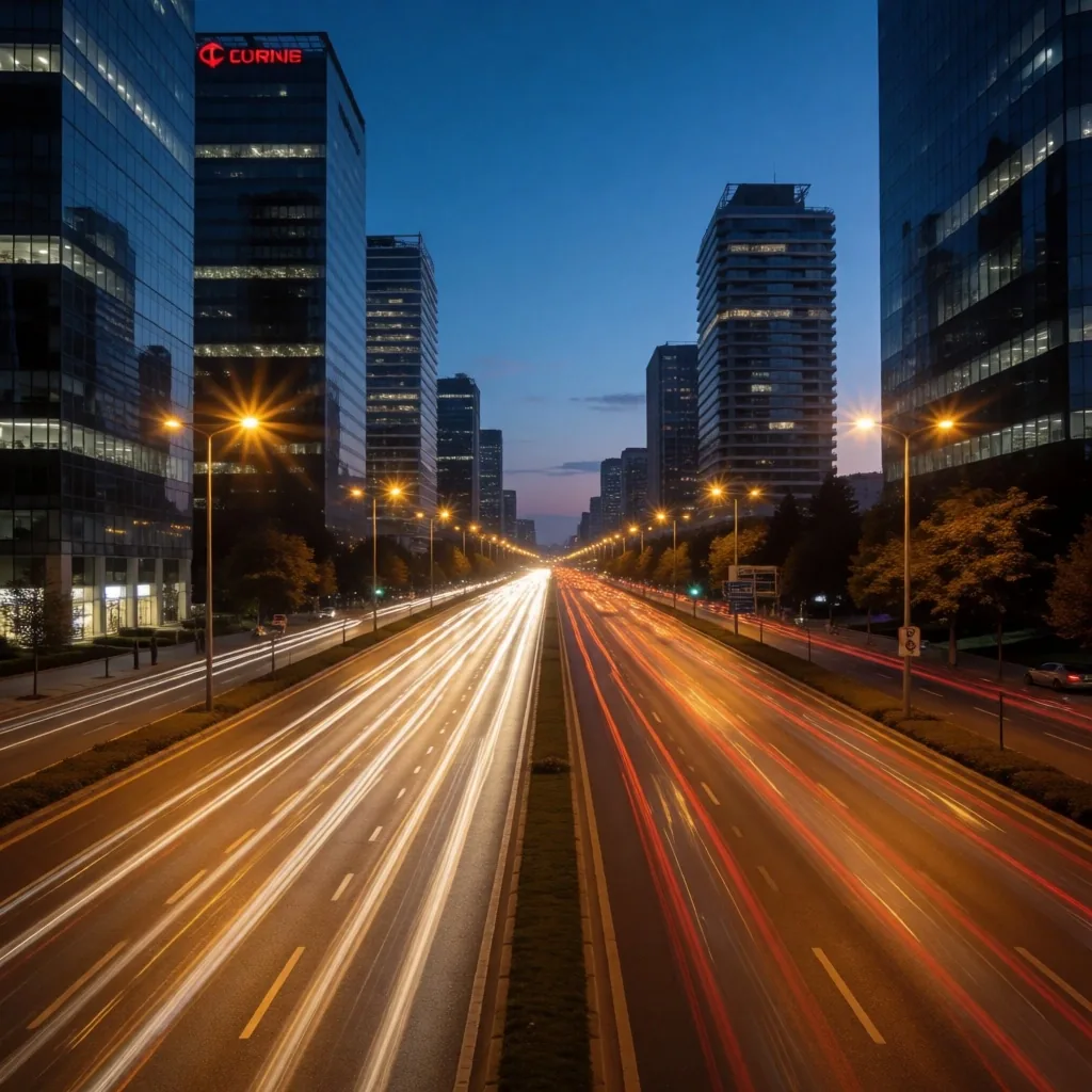 İstanbul Levent bölgesi saat ışığı