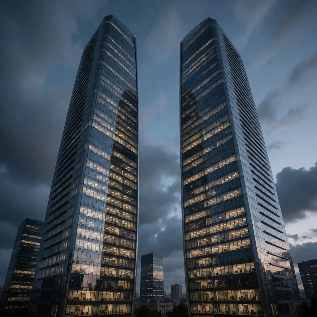 İstanbul Levent finans bölgesi gece görünümü